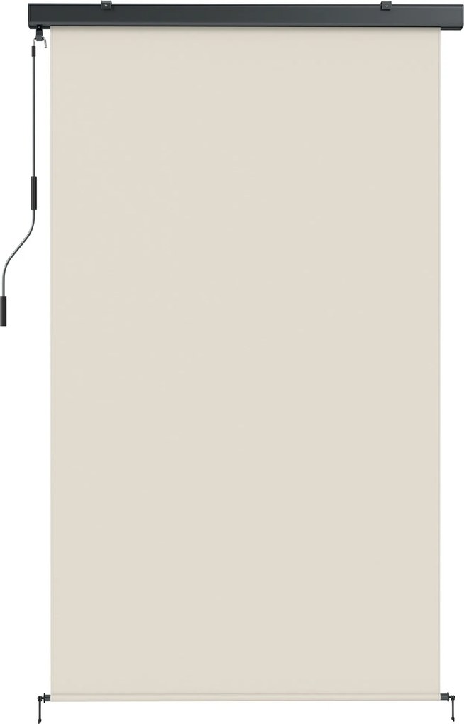 Outsunny vezeték nélküli kültéri roló, UPF50+ vízálló árnyékoló teraszra, erkélyre vagy pavilonra, 250 x 160 cm, krém | Aosom
