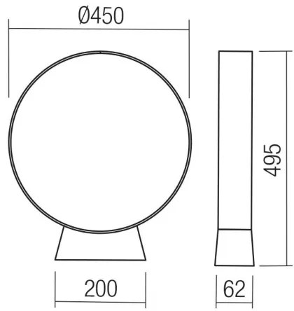 Redo 91066 - ONIRO LED kültéri lámpa, 15 W, 230 V, 49,5 cm, CRI 90, IP65, antracit