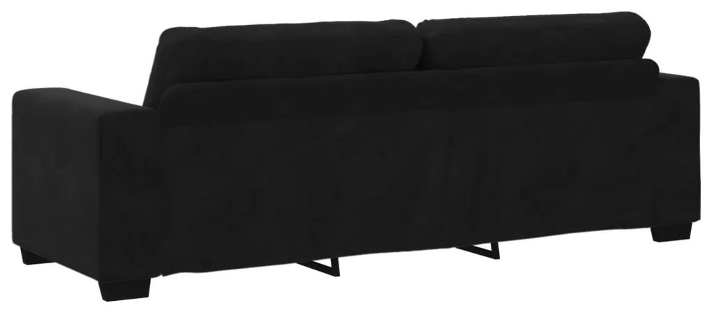 Kanapé Szett párnával 3 pcs Fekete 221 x 78 x 80 cm Bársony