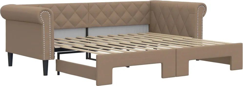 vidaXL cappuccino színű kihúzható műbőr heverő 90 x 200 cm