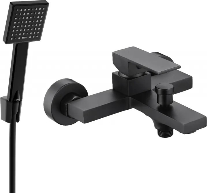 Mexen Uno R45 kád csaptelep zuhanyszettel, fekete - 7143R45-70