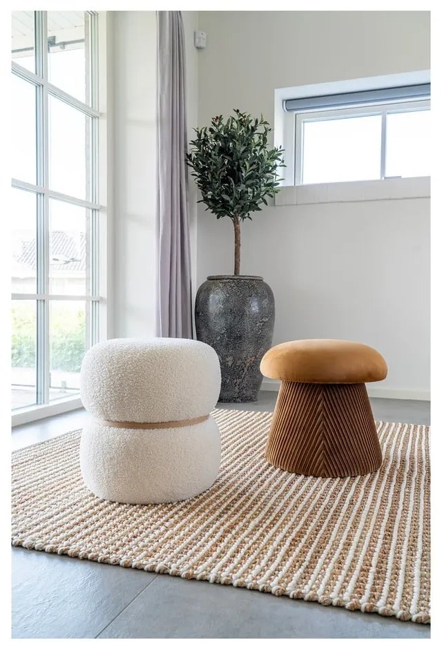 Okkersárga bársony puff Hampton – House Nordic