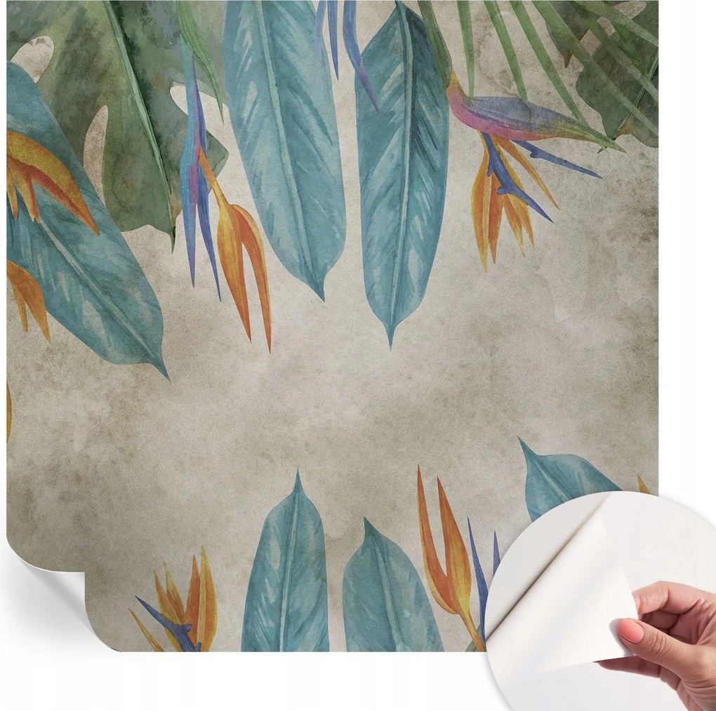 Matt öntapadós fotótapéta Falra Trópusi virágok 250x250 cm