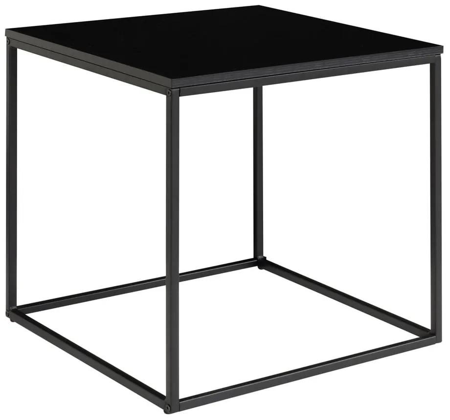 Vita fekete tárolóasztal acél kerettel, 45 x 45 cm - House Nordic