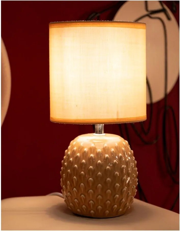 Barackszínű kerámia asztali lámpa textil búrával (magasság 27 cm) Pontus – Mauro Ferretti