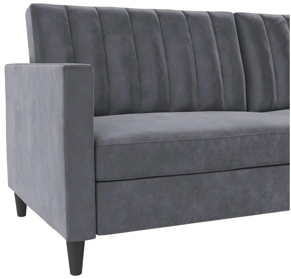 Szürke bársony kanapé 207 cm Celine – Støraa