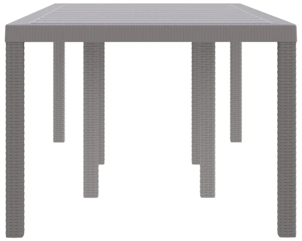 Kerti Asztal Világosszürke 200x100x73 cm Polyrattan