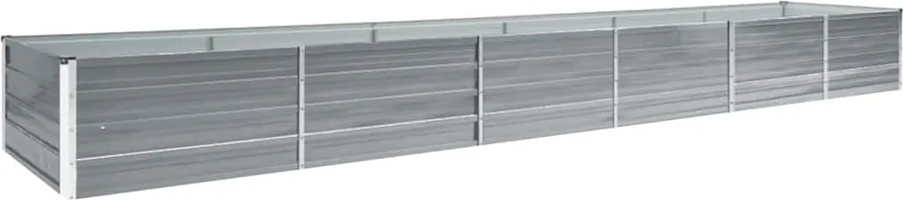 vidaXL szürke horganyzott acél kerti magaságyás 480 x 80 x 45 cm