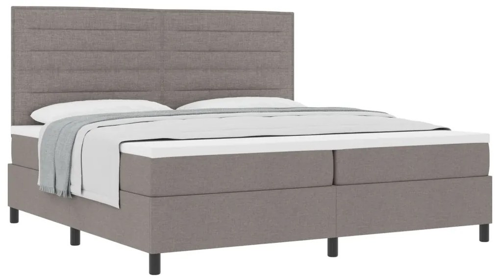 Taupe doboztavas ágy matraccal 200x200 cm szövet