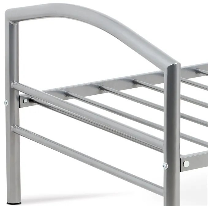 Fém Egyszemélyes Ágy 94×207 cm, Ezüst. BED-1900 SIL