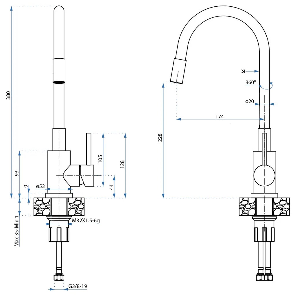 Acél mosogatótálca LUKE 116 BRUSH NICKEL