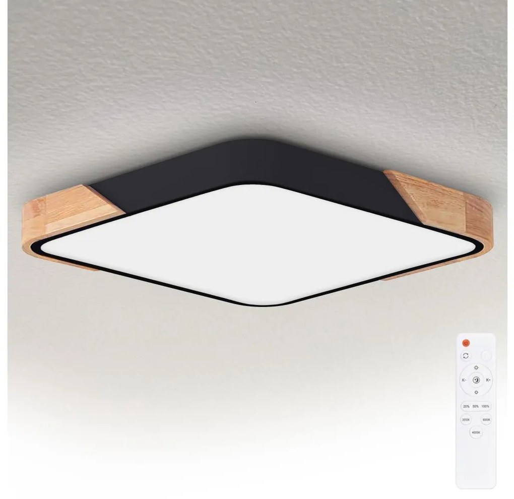 Brilagi - LED dimmelhető lámpatest PILANA LED/48W/230V tölgy/fekete 56x56 cm + távirányító