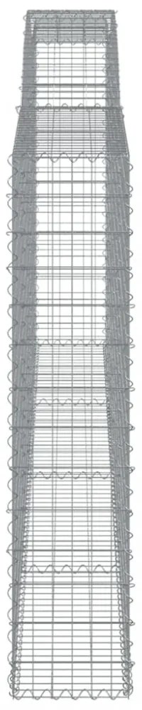 vidaXL 7 db íves horganyzott vas gabion kosár 400x30x140/160 cm