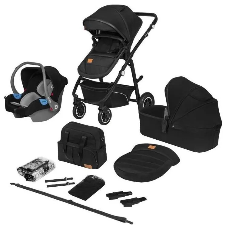 Lionelo - Kombinált babakocsi 3 az 1-ben BIANKA Fekete ónix