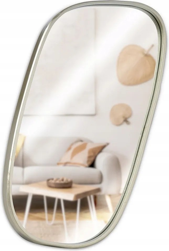 Fali Tükör Arany 19,5X35CM Fém Keret Nappali Hálószoba Dekoráció