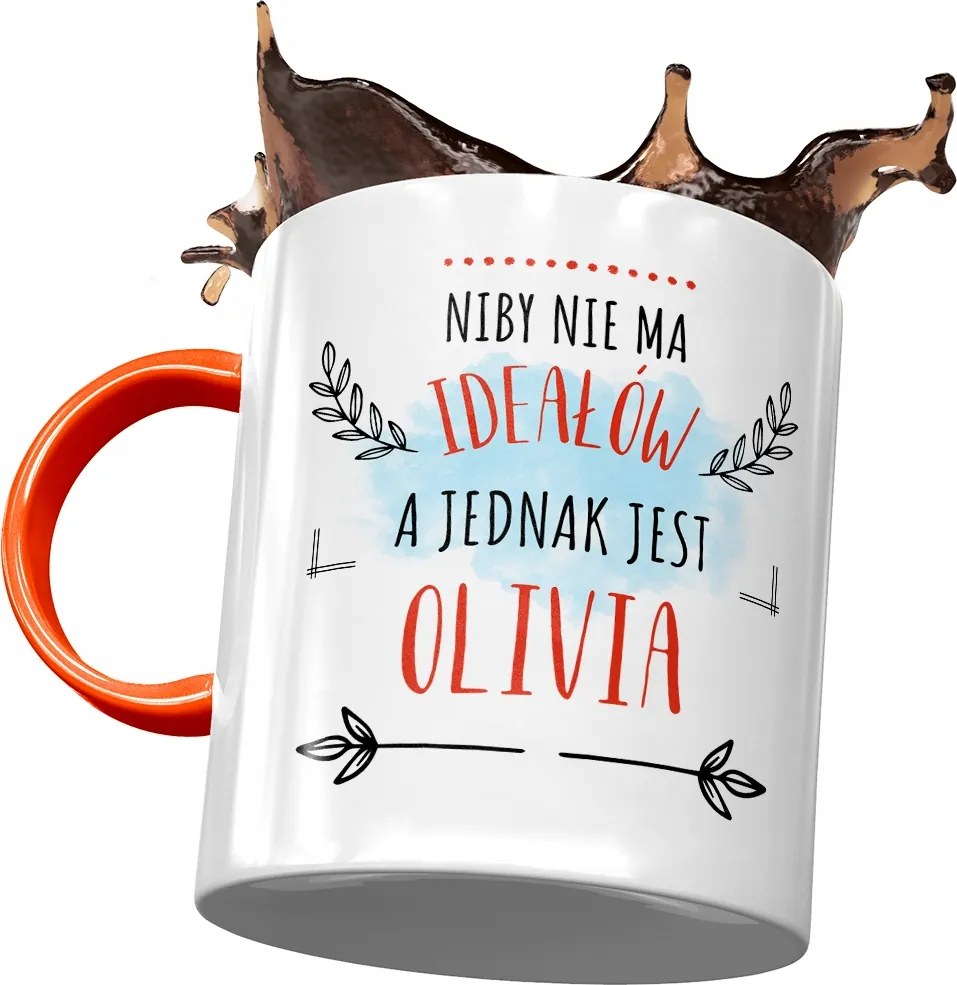 Narancssárga Bögre Olivia Barátnőjének Ajándék Nyomtatott Fotóval