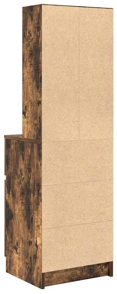 füstös tölgy színű szerelt fa éjjeliszekrény 39x35x125 cm