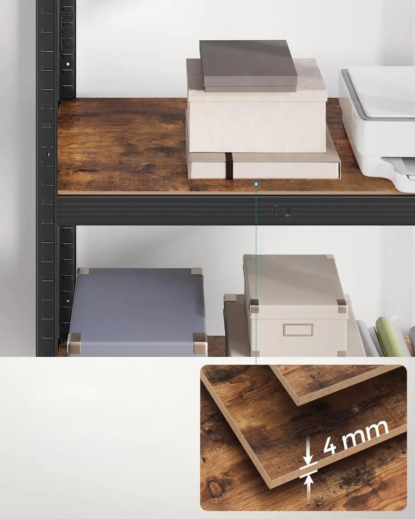 Fém polcos állvány TAYLOR 5 polc 150x75 cm