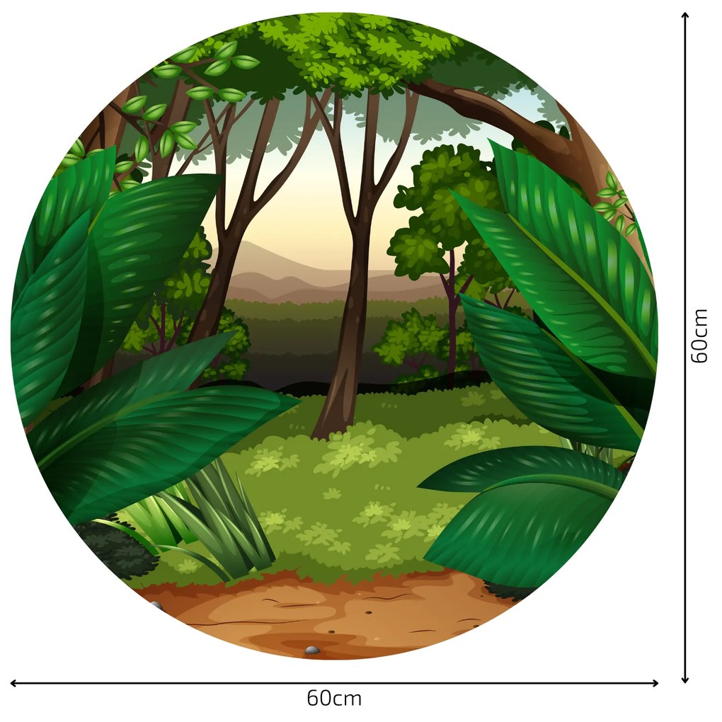 PIPPER. Kör alakú falmatrica "A dzsungel" Méret: 100cm