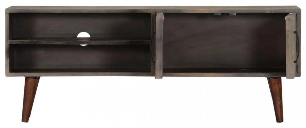 szürke tömör nyers mangófa TV-szekrény 130 x 30 x 46 cm