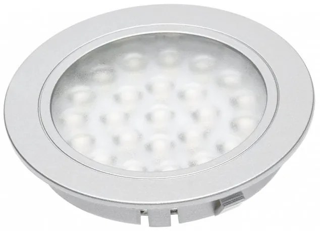 LED Lámpatest ALVARO hideg fehér, 12V DC, 1.7W, 24 SMD3528, 6400K, 130 lm,  2 méteres kábel miniAMP, alumínium, műanyag házzal