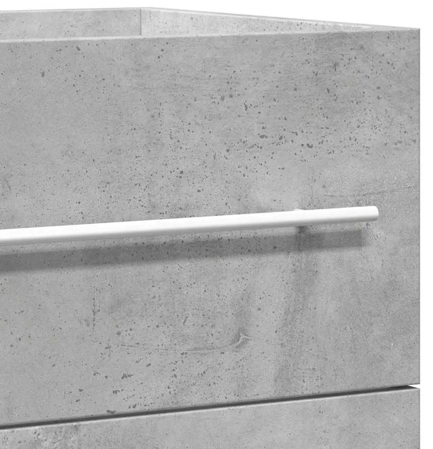 betonszürke szerelt fa mosdószekrény 100 x 38,5 x 48 cm