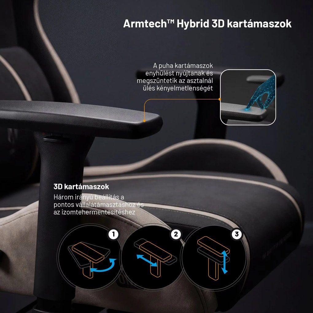 Gamer szék szövet King Size, fekete-bézs: Diablo X-One 2.0 Camel Black