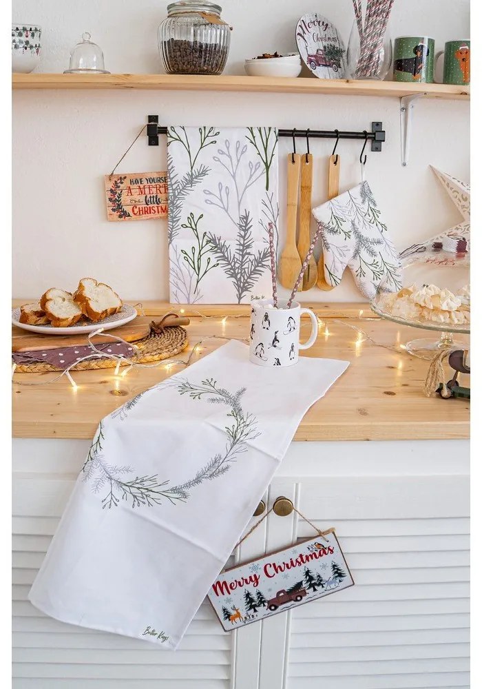Pamut konyharuha szett 2 db-os 50x70 cm Christmas Twigs – Butter Kings