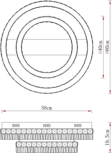 Globo 67387-60D - Dimmelhető LED mennyezeti lámpa LAUREL LED/60W/230V átlátszó üveg+távirányítóval