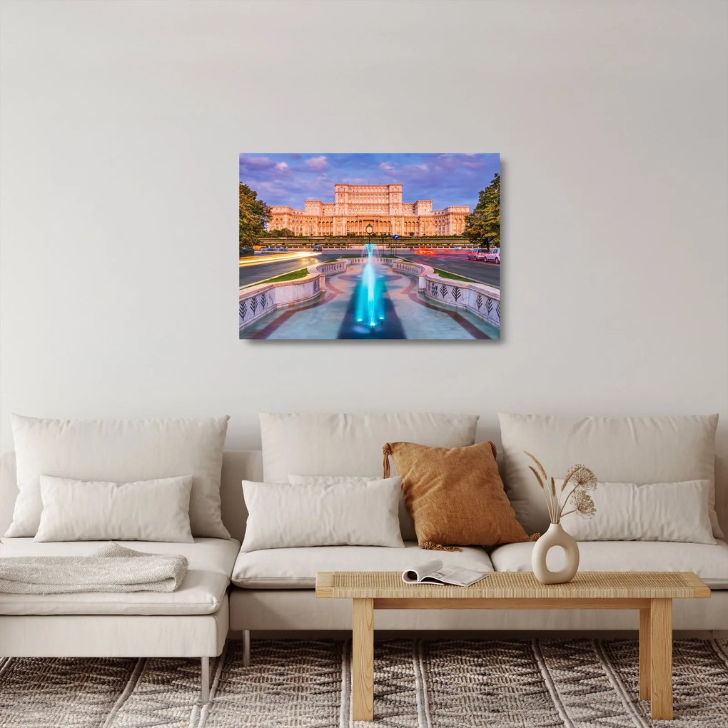 Kép - Bukarest, Románia (üvegen) (70x50 cm)