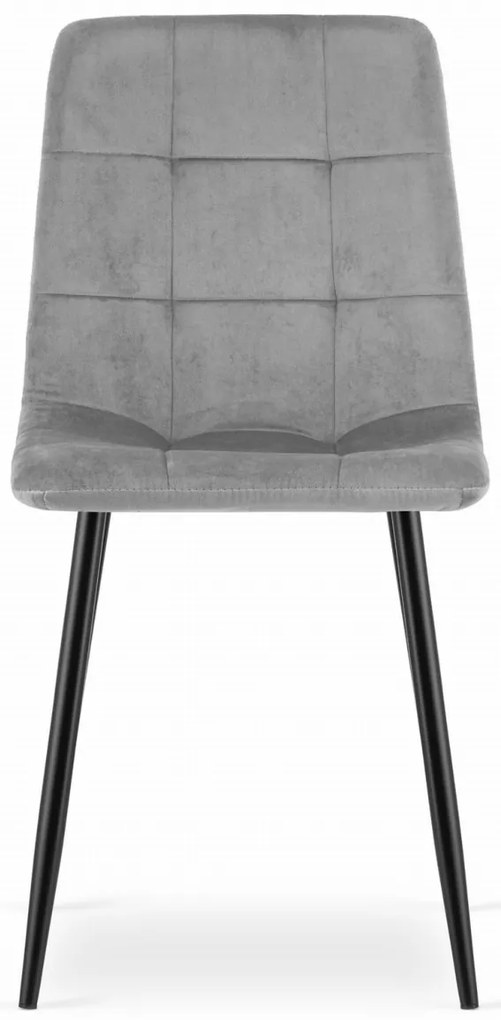 Világosszürke bársony szék KARA fekete lábakkal