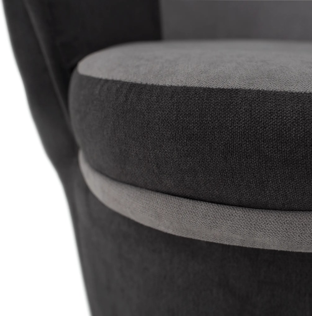 Fotel tárhellyel, sötétszürke/világosszürke, PERSI