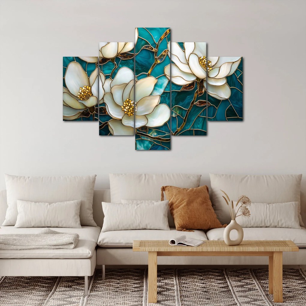 Kép - Ólomüveg magnóliával (150x105 cm)