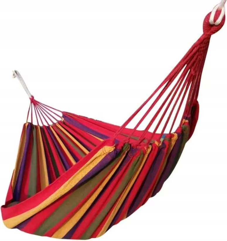 Kerti Függőágy Erős 200x100 CM Csíkos Piros/kék