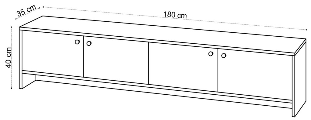 TV asztal/szekrény Jim (tölgy). 1072358