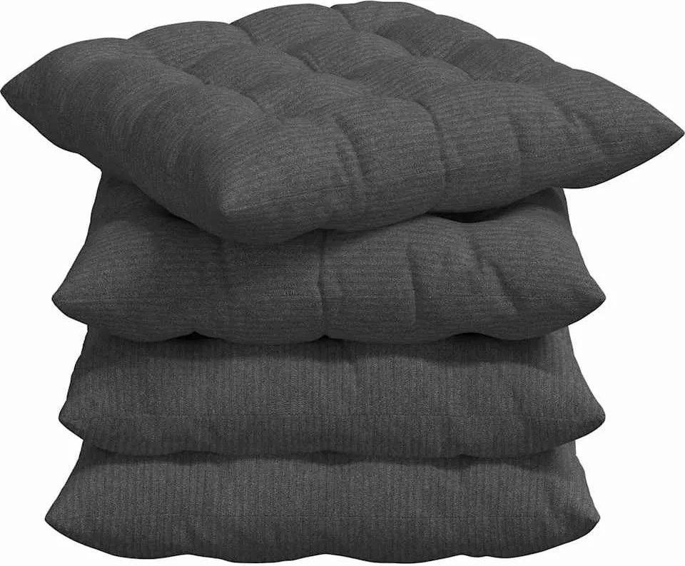 vidaXL Ülőpárnák 4 pcs Sötétszürke 40 x 40 x 6 cm Bársonyos szövet