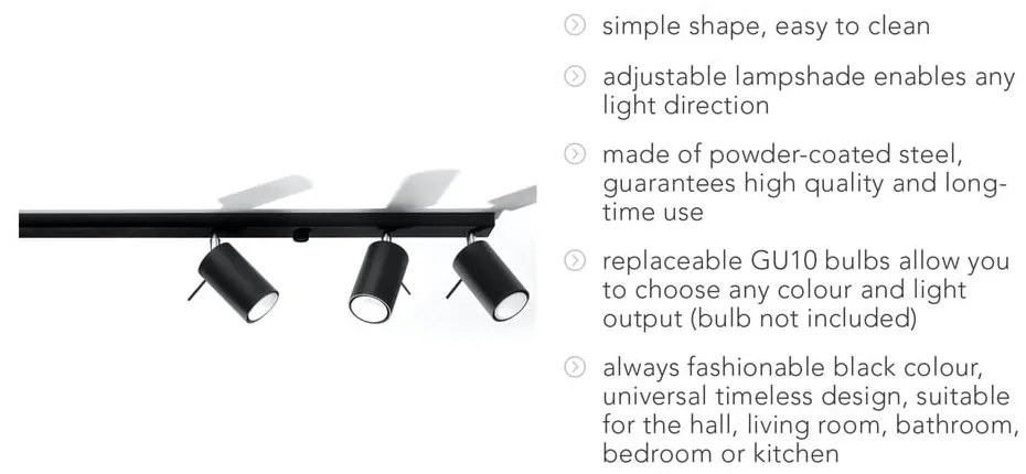 Etna 6L fekete mennyezeti lámpa - Sollux