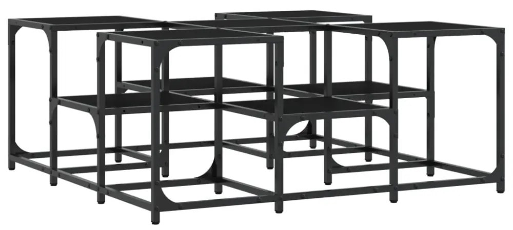fekete szerelt fa dohányzóasztal 91x91x40 cm