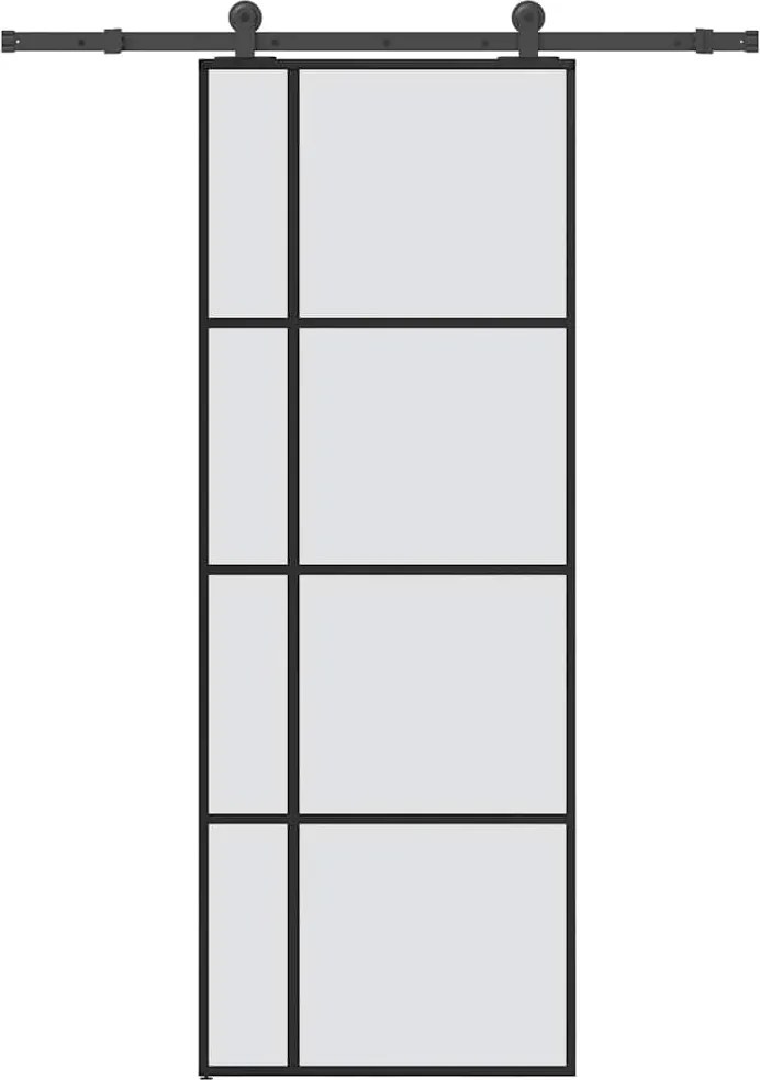 vidaXL ESG üveg és alumínium tolóajtó fémszerelvény-szettel 76x205 cm