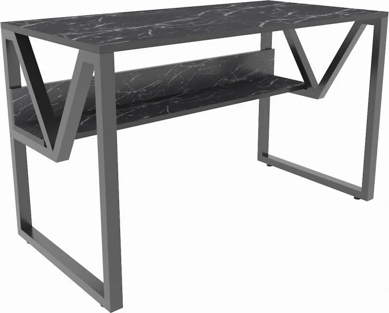 Lona íróasztal, márvány-fekete, 120 cm