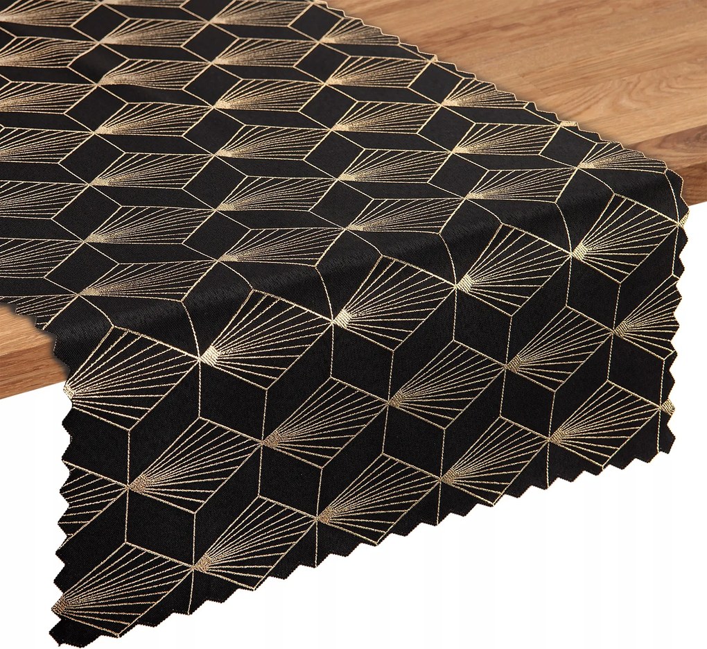 Foltálló Futófelület 40X180 Elegáns Egész éves Minta Fekete aranyszállal