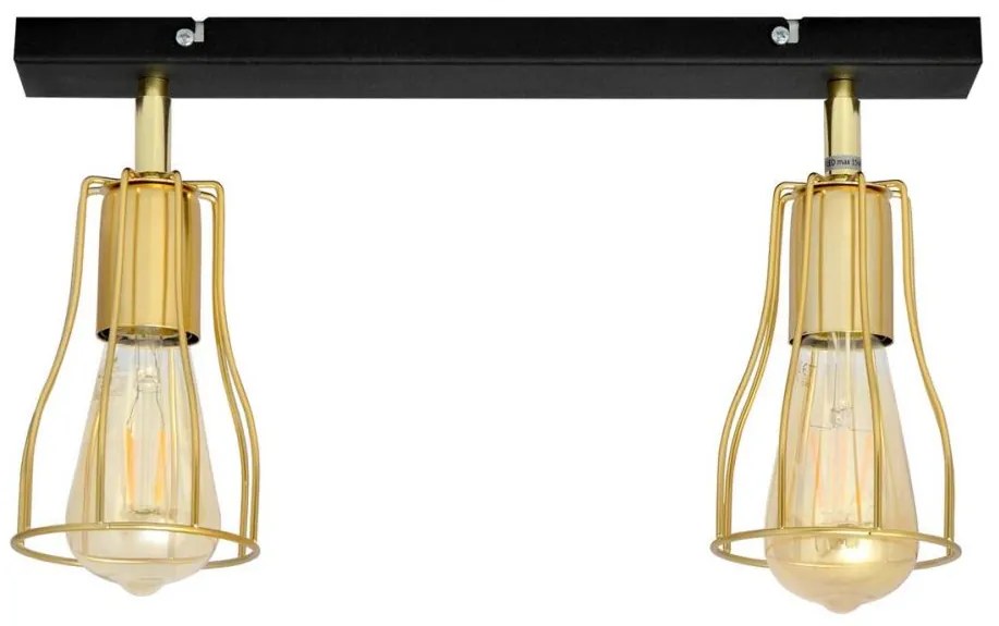 Spotlámpa TUBE 2xE27/15W/230V arany/fekete