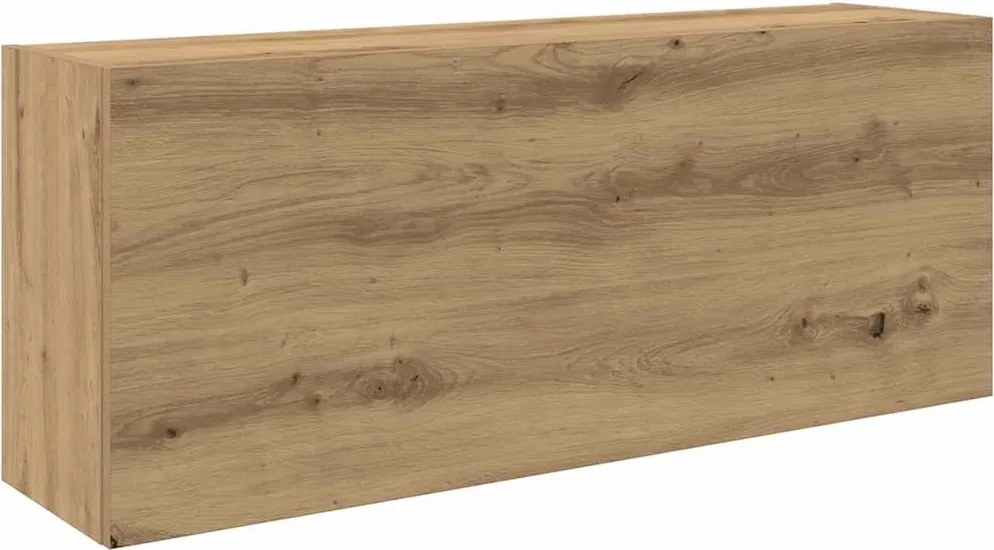 vidaXL kézműves tölgy szerelt fa fali fürdőszobaszekrény 100x25x40 cm