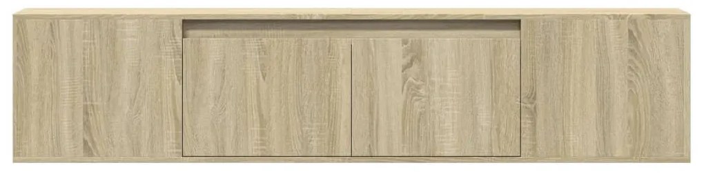 sonoma tölgy színű fali TV-szekrény LED-del 180 x 31 x 39,5 cm