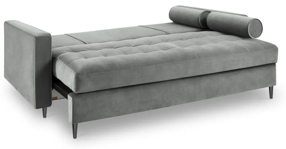 Santo világosszürke kinyitható bársonykanapé - Milo Casa