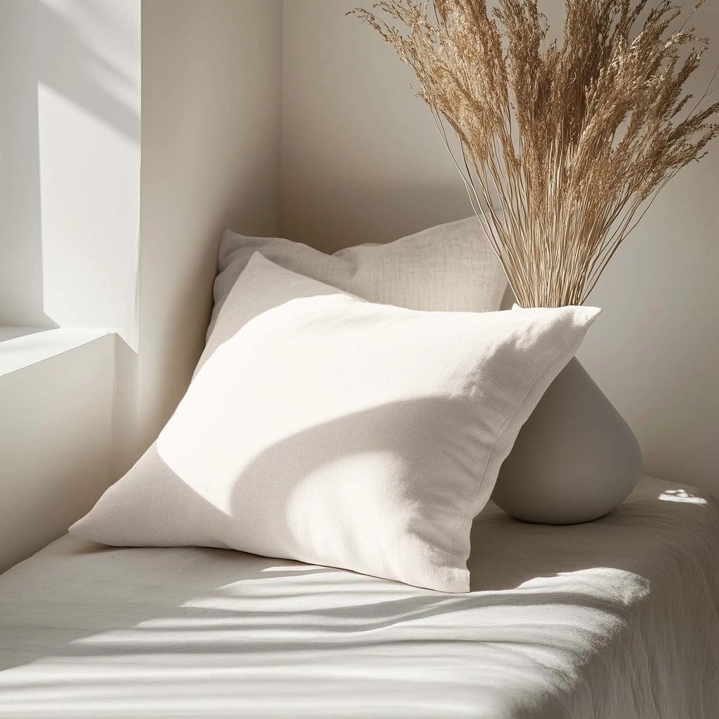 Goldea lenvászon keverék párnahuzat - elefántcsontszín 50 x 60 cm