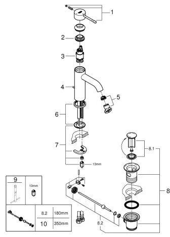 GROHE 23591001 - ESSENCE mosdócsaptelep, S méret, fényes króm