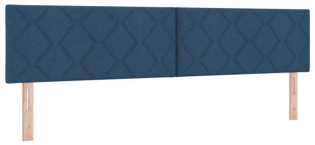 Boxspring ágy matraccal, kék színben, 200cm x 200cm, szövet.