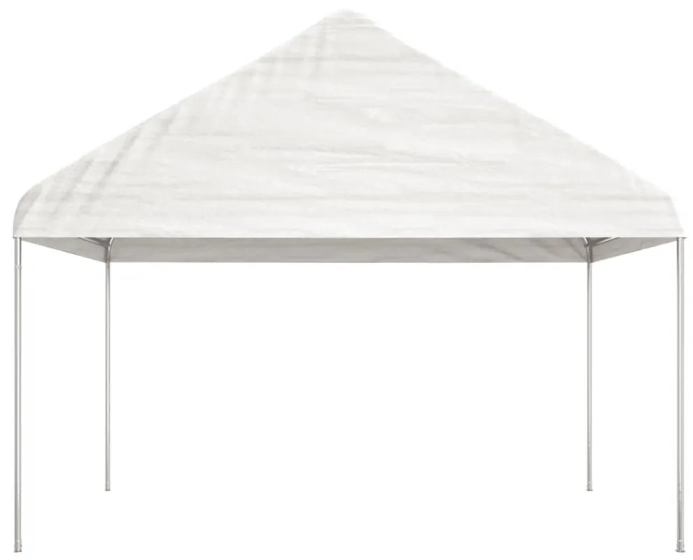 fehér polietilén pavilon tetővel 17,84 x 4,08 x 3,22 m