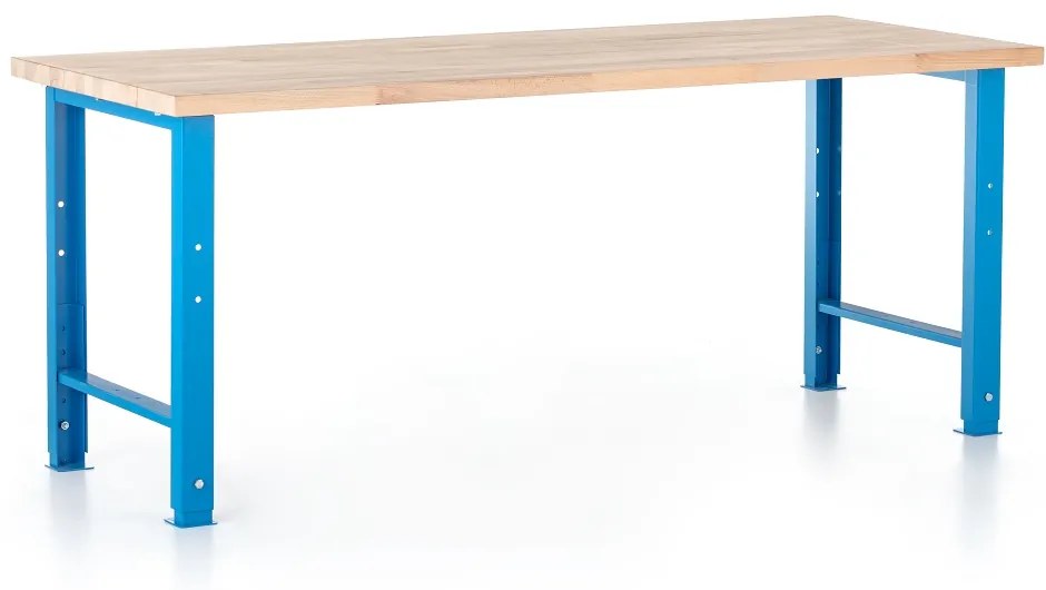 Állítható magasságú műhelyasztal Basic, 200 x 80 cm, kék - ral 5012